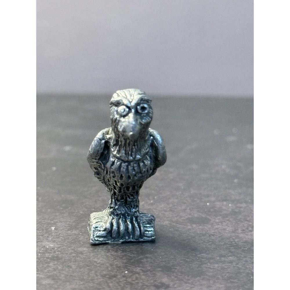 Vintage Miniature Pewter Bird Figurine Eagle Hawk